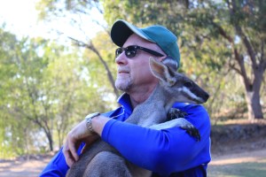 Bob with his wallabies. 